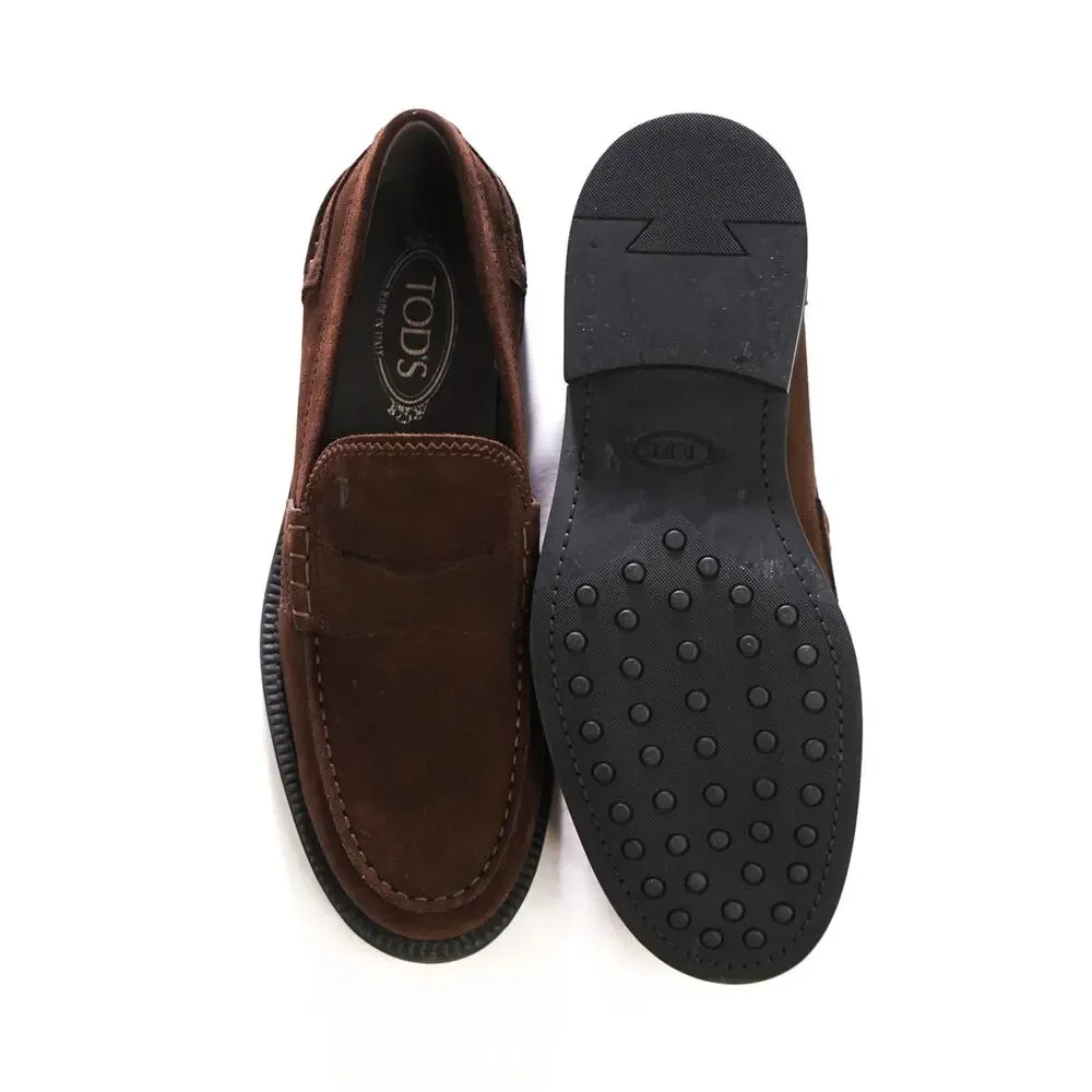 $875 TOD'S - Boston Brown Suede Penny Loafers - US 8 (7UK)